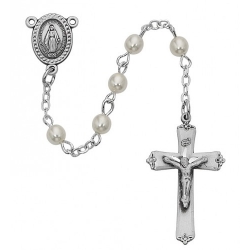 SS 3MM PEARL ROSARY