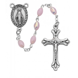 PINK PEARL BABY ROSARY/BOXED