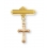14KT Gold over Sterling Silver Baby Cross On A 14KT Gold Plated Bar Pin