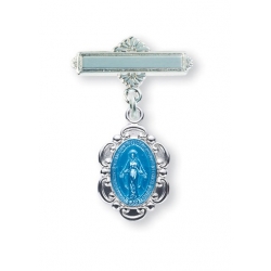 Sterling Silver Blue Enameled Baby Miraculous Medal
