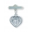 Sterling Silver Heart Shaped Baby Miraculous Medal Pin