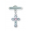 Sterling Silver Blue Flower Enameled Baby Cross Pin