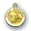 13/16" Solid 14kt. Gold Round Baptism Medal with 14kt. Jump Ring Boxed
