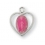Sterling Silver Heart Shaped Pink Enameled Miraculous Medal