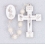 WHITE PEARL COMMUNION ROSARY W/ ENAMELED CTR/CRUCIFIX 