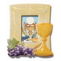 COMMUNION FRAME WITH CHALICE AND GRAPES