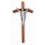 8" WALNUT CROSS WITH SILVER PLATED CHRIST
