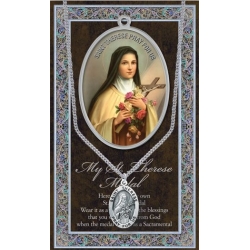 GENUINE PEWTER SAINT THERESE MEDAL